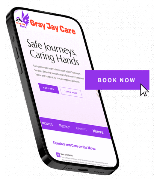 Gray Jay Care mobile booking experience
